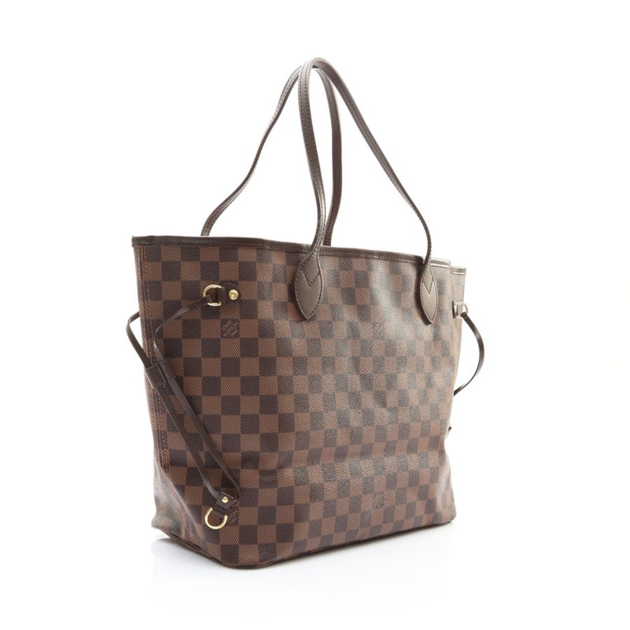 LOUIS VUITTON 路易威登 Neverfull MM 購物包 肩背包 棕色 棋盤格帆布 N41358-1