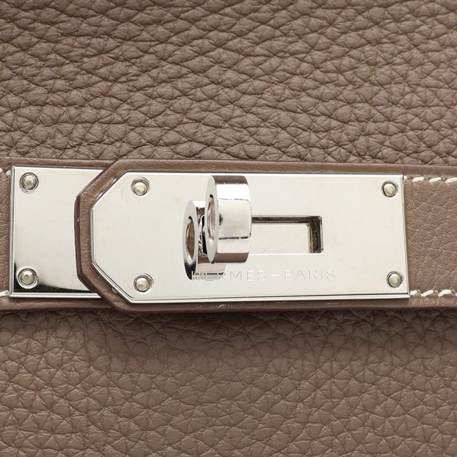 HERMES 愛馬仕 Jypsiere 34 肩背包 大象灰 Togo牛皮 銀扣 □O刻-5