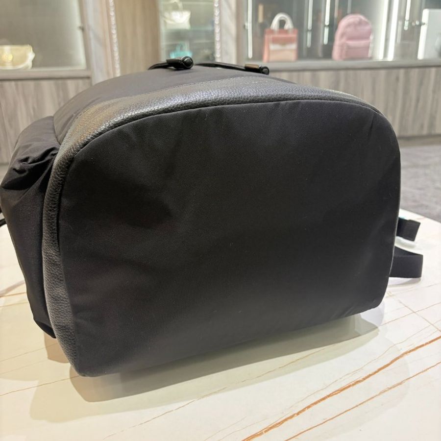 *SHIHNA名牌精品* Burberry Watson 黑色尼龍拼接皮革雙肩後背包-8