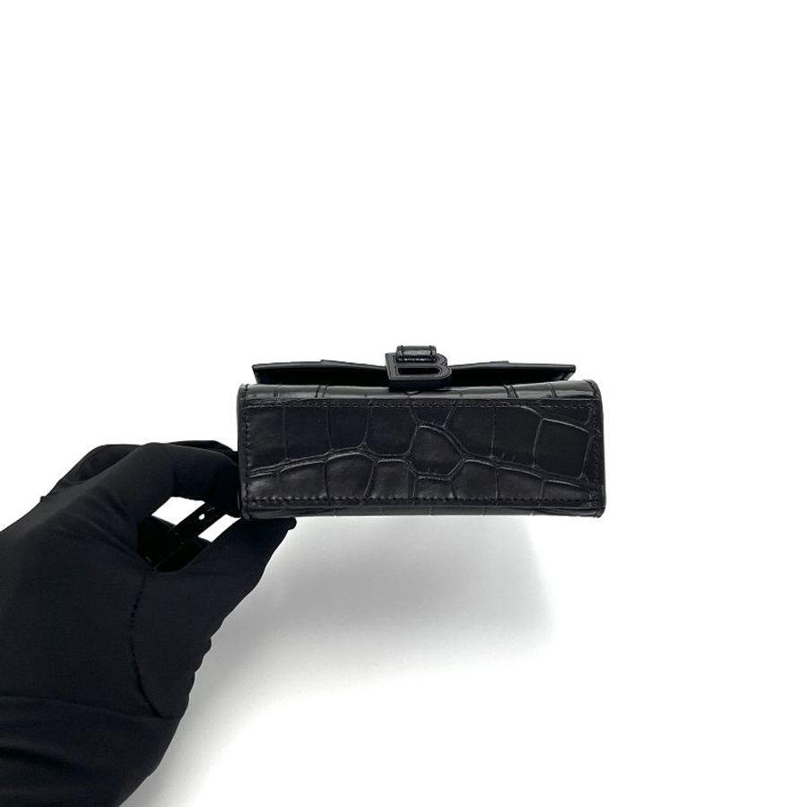 BALENCIAGA soblack超mini 沙漏手提肩背斜背包 11.5*8*4.5cm 99新配件塵袋-7