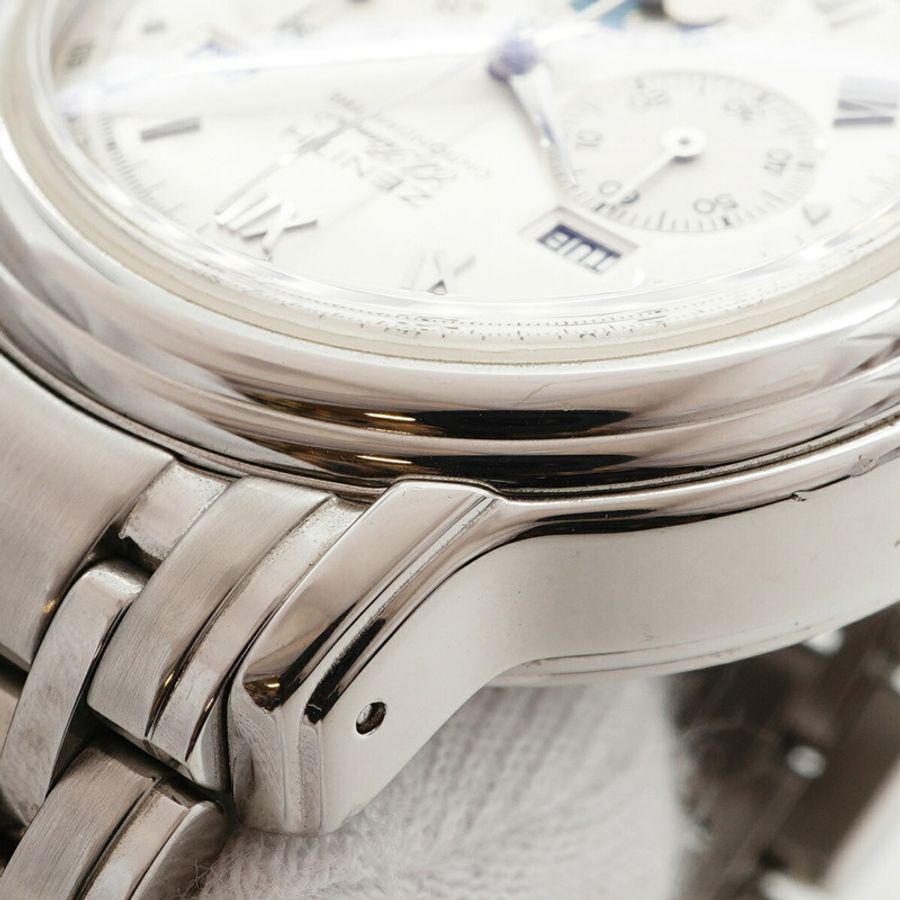 真力時 Chronomaster El Primero 月相腕錶 02.0240.410 銀色錶盤男士腕錶-7