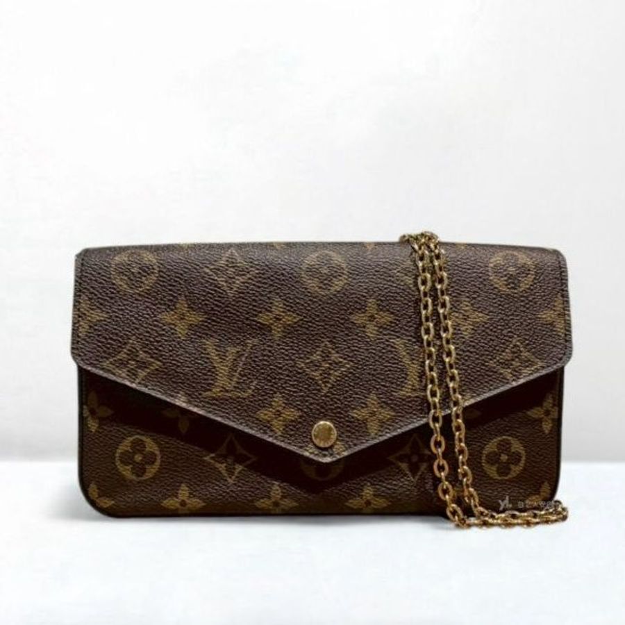A12891-LV Felicie Pochette 老花下蓋金釦woc鏈包M81896-0