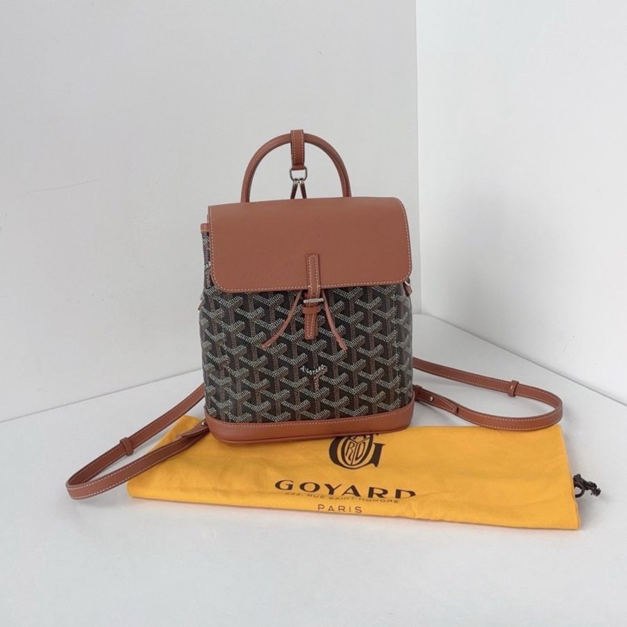 Goyard Alpin mini焦糖色老花迷你雙肩包-0