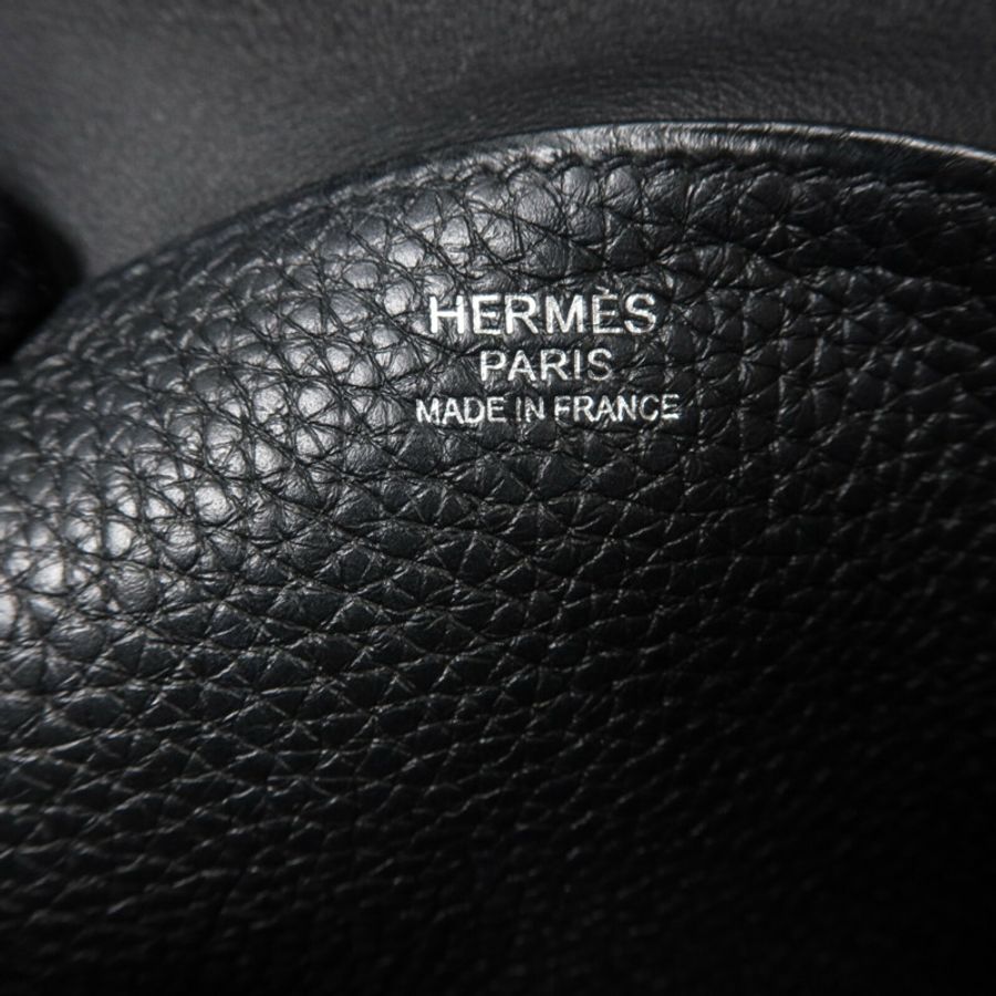 HERMES Clemence皮革Halzan 25手挽肩背兩用袋Noir-5