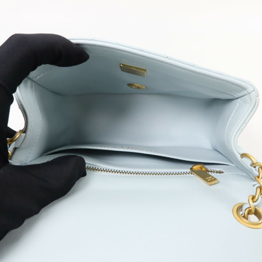 CHANEL 羊皮皮革Classic 17 Gold Ball鏈帶肩背袋-4