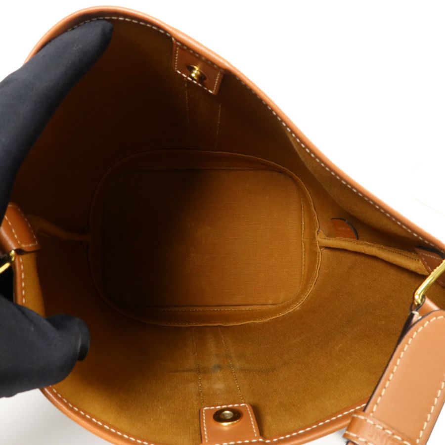 CELINE 塗層帆布Triomphe Small Bucket肩背袋-4
