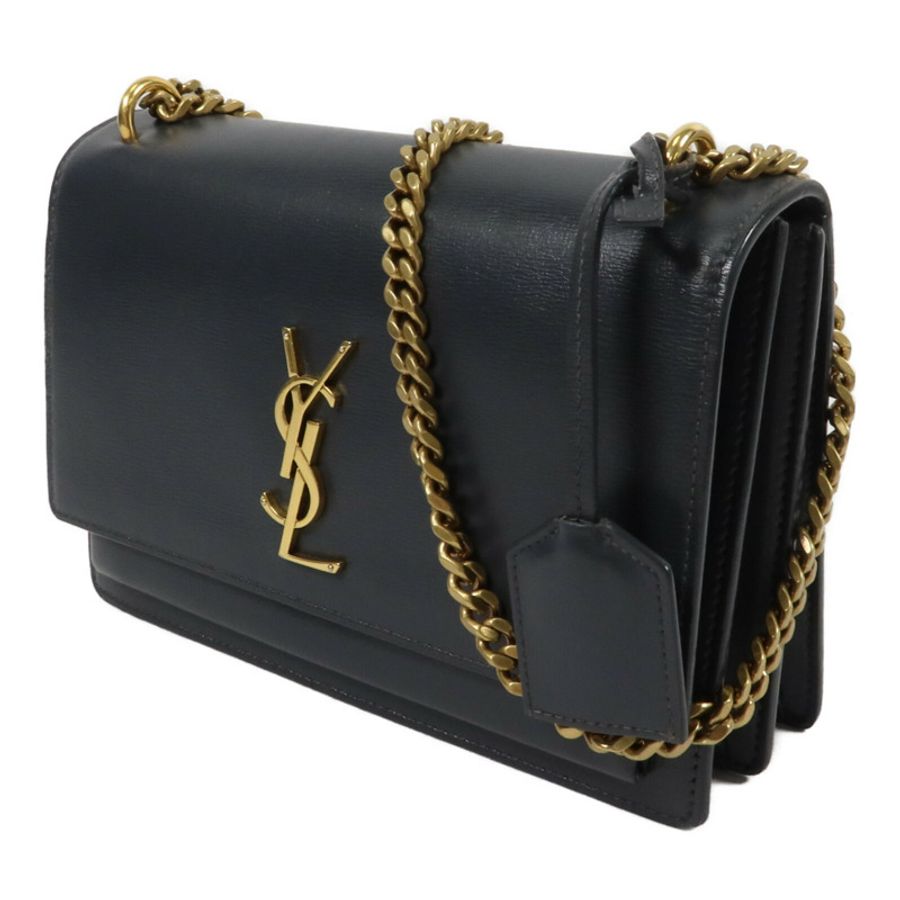 SAINT LAURENT 牛皮皮革Sunset Medium鏈帶肩背袋-1