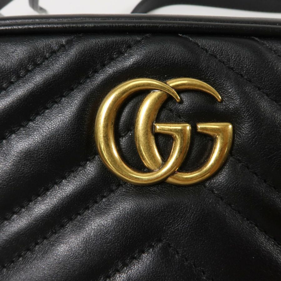 GUCCI 牛皮皮革GG Marmont Mini鏈帶肩背袋-7