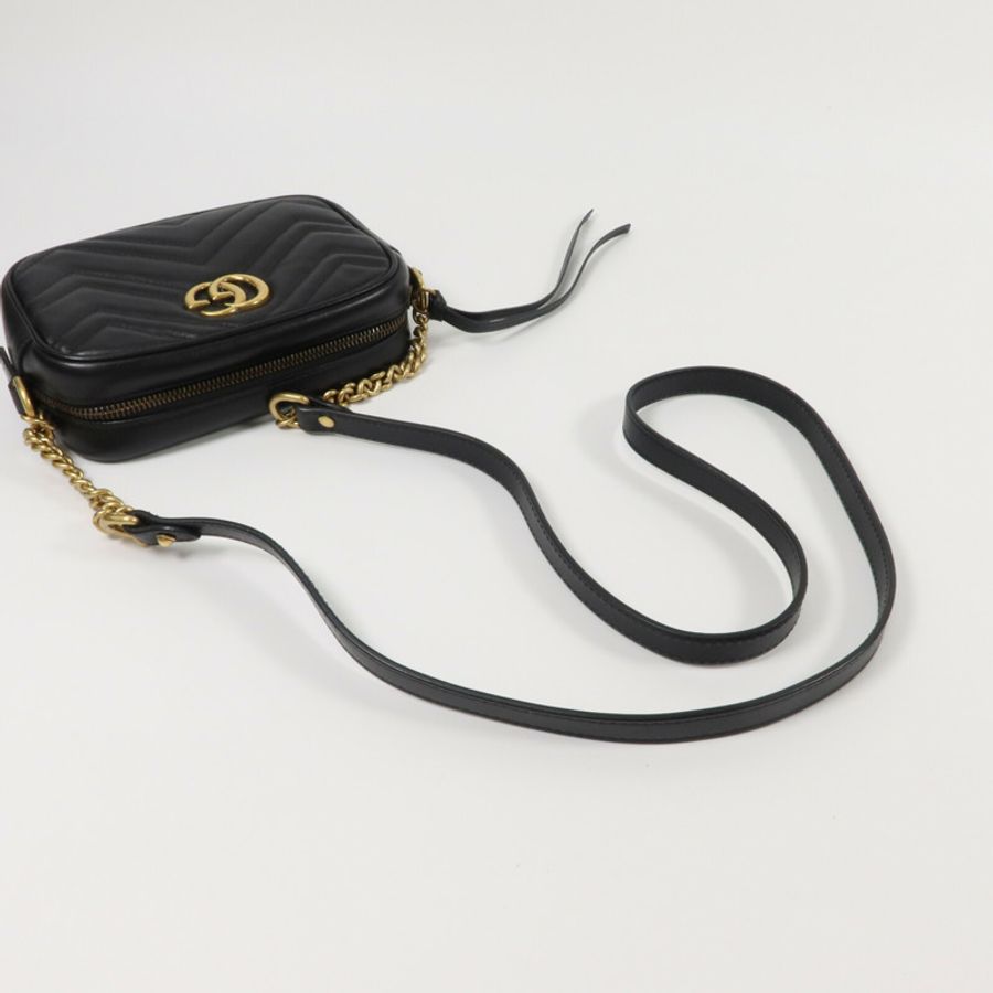 GUCCI 牛皮皮革GG Marmont Mini鏈帶肩背袋-8