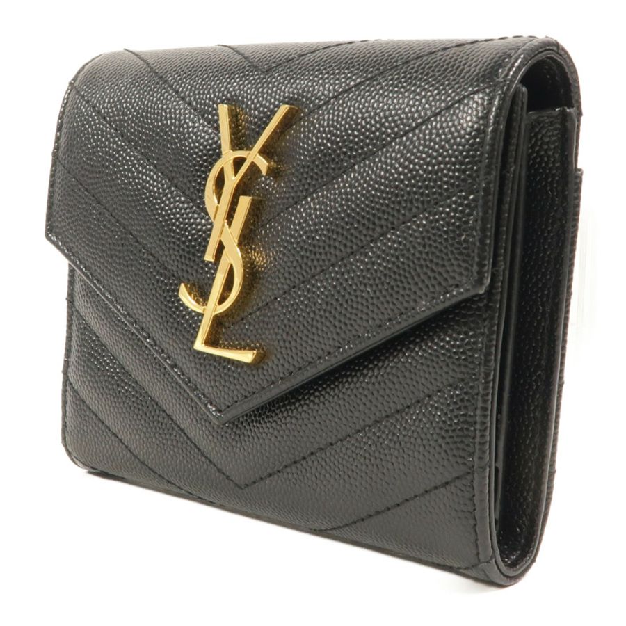 YVES SAINT LAURENT 牛皮皮革Tri Fold Wallet錢包-2