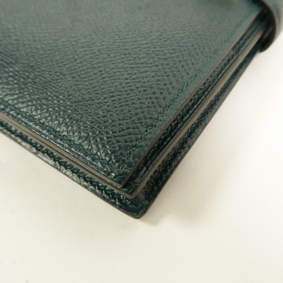 HERMES Epsom皮革Bearn Long Wallet長錢包Vert Cypres-12