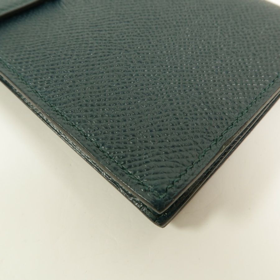 HERMES Epsom皮革Bearn Long Wallet長錢包Vert Cypres-13