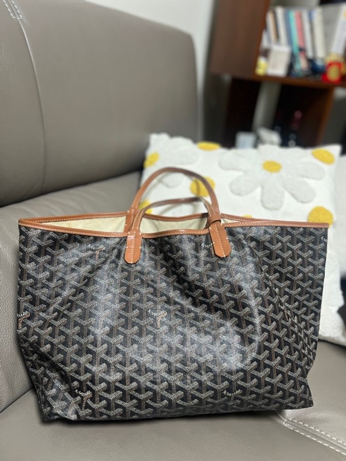 Goyard Saint Louis PM tote bag 黑棕-6