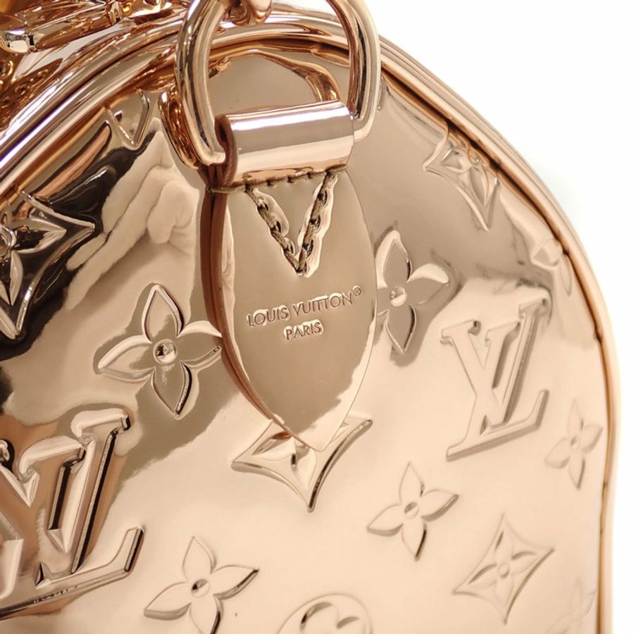 路易威登 Monogram Miroir Speedy Bandoulière 25 手提包，女士，M26497，銅色迷你波士頓包-4