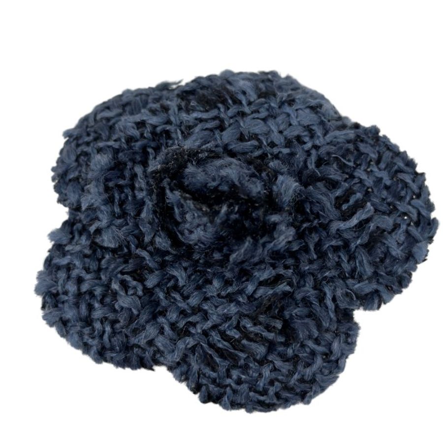 CHANEL 中古 粗花呢 山茶花 胸針-1