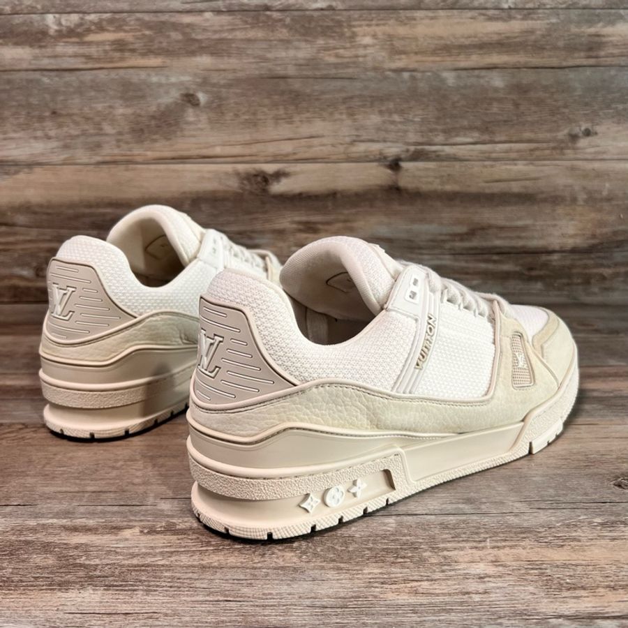 LV路易威登 trainer 拼接 白棕色 灰白 米白色 42碼-2