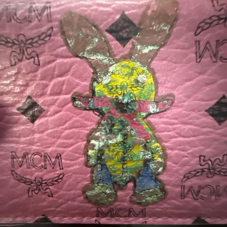 MCM 粉色兔子中夾-15