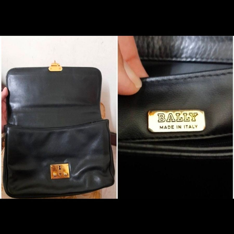 Bally 正版絕版 義大利製老件 真皮壓鱷魚皮紋包身 真皮多隔層內裡 有倉庫折舊 手提 肩背 斜背包 請看商品敘述-16