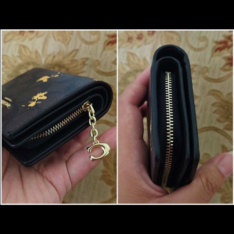 Coach x Snoopy 全新正版現貨 糊塗塌客小鳥 內零錢包實用 真皮及帆布包身 雙折短夾 請看商品敘述-9