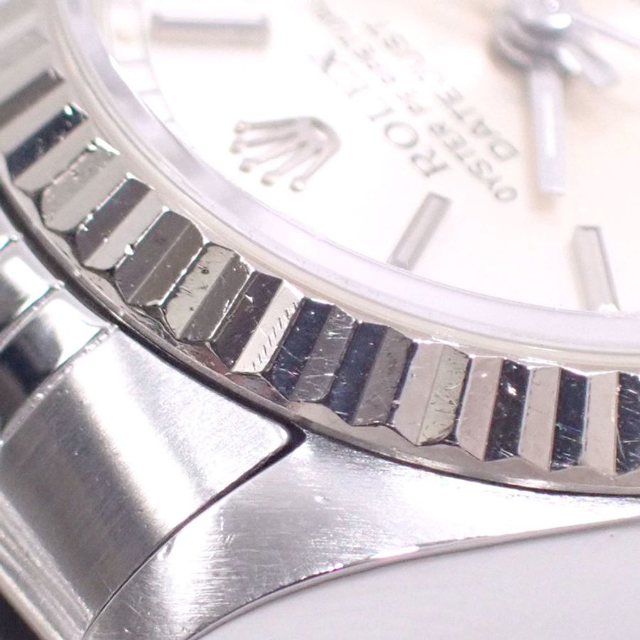 勞力士 Datejust 女士腕錶 69174 自動上鍊,R 字頭序號,約 1988 年,不鏽鋼和白金材質,自動上鍊,銀色錶盤,C2249641-5