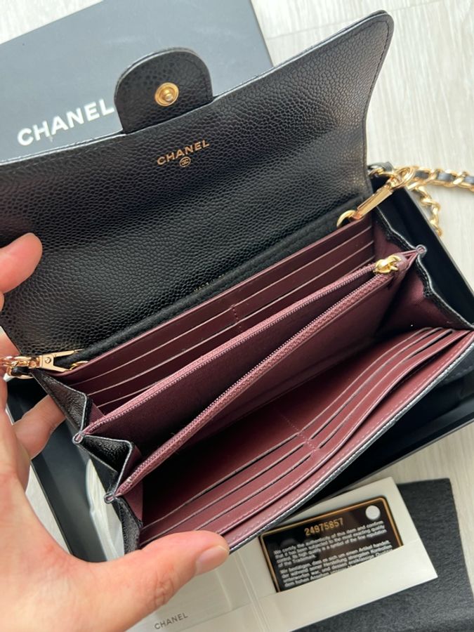 Chanel 香奈兒荔枝牛皮coco長夾 專櫃快6萬 買到賺到 就是一款很經典的發財長夾-6