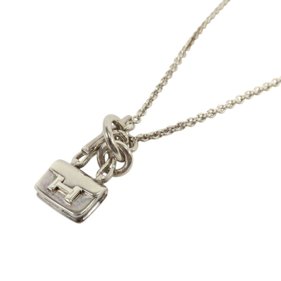HERMES 925純銀Amulettes Constance銀扣項鏈-2