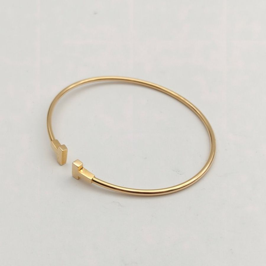 TIFFANY&CO TiffanyT線圈手鐲小號18K玫瑰金16號-2