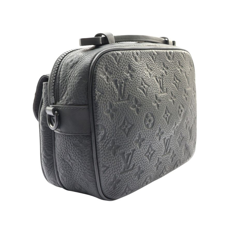 LOUIS VUITTON LV 路易威登 S Lock 郵差包 兩用包 黑色 壓紋牛皮 M58489-1