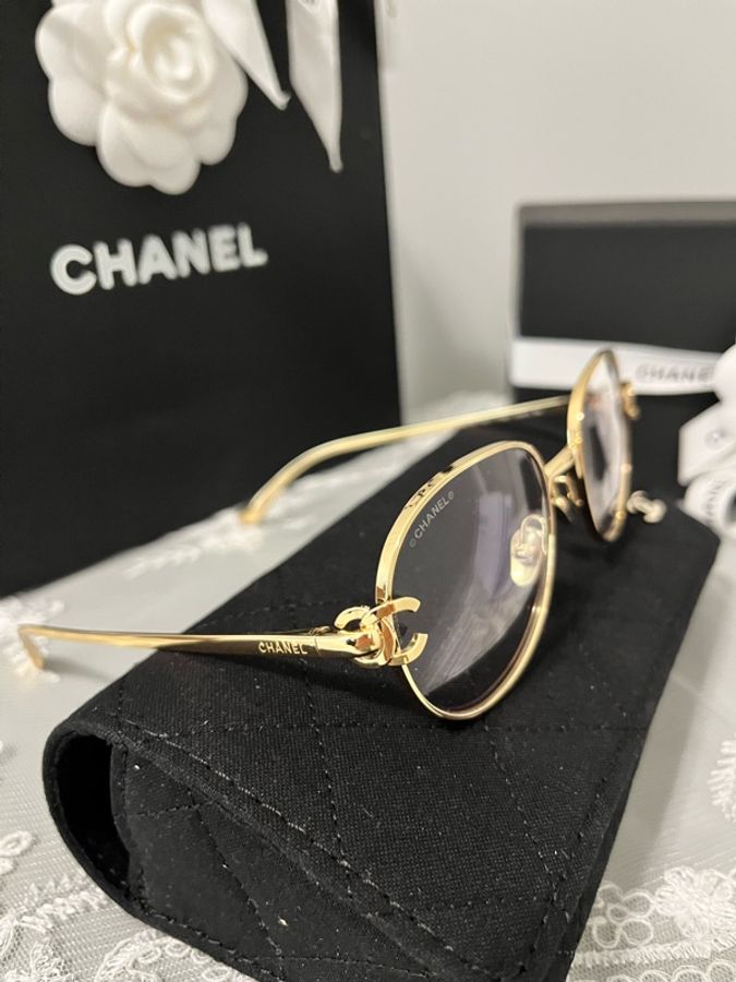 CHANEL 香奈兒《全新》［金色］26A 手工坊系列 復古造型抗藍光眼鏡｜Jennie同款｜全配｜台灣專櫃-34