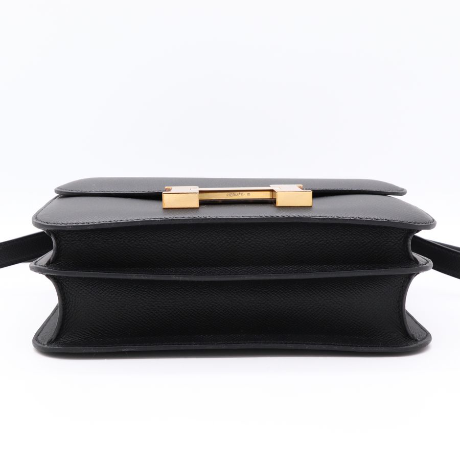 Hermès 愛馬仕 Constance 24 康康24 黑色 玫瑰金扣 Epsom牛皮 肩背包 斜背包 D刻-4