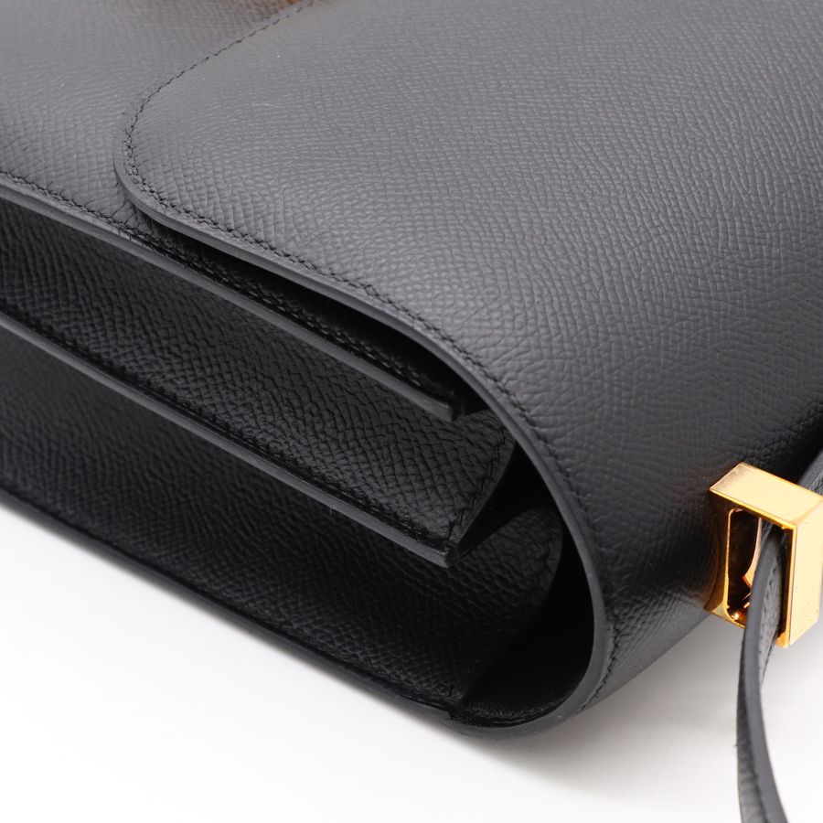 Hermès 愛馬仕 Constance 24 康康24 黑色 玫瑰金扣 Epsom牛皮 肩背包 斜背包 D刻-9