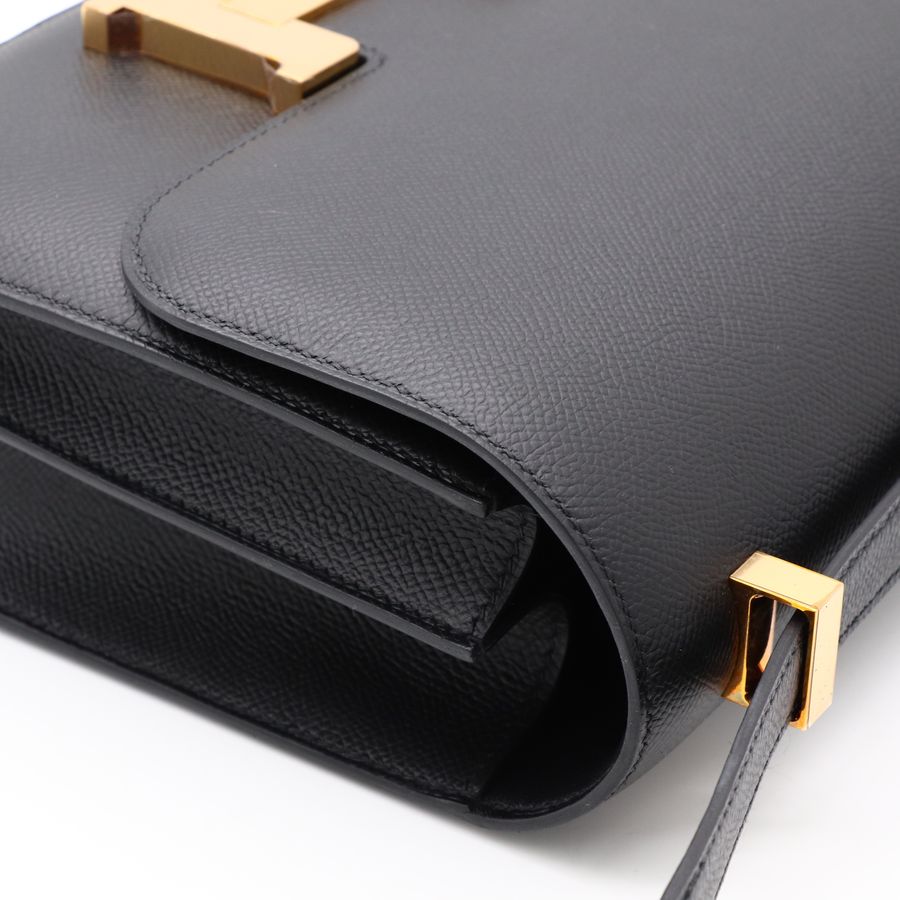 Hermès 愛馬仕 Constance 24 康康24 黑色 玫瑰金扣 Epsom牛皮 肩背包 斜背包 D刻-11
