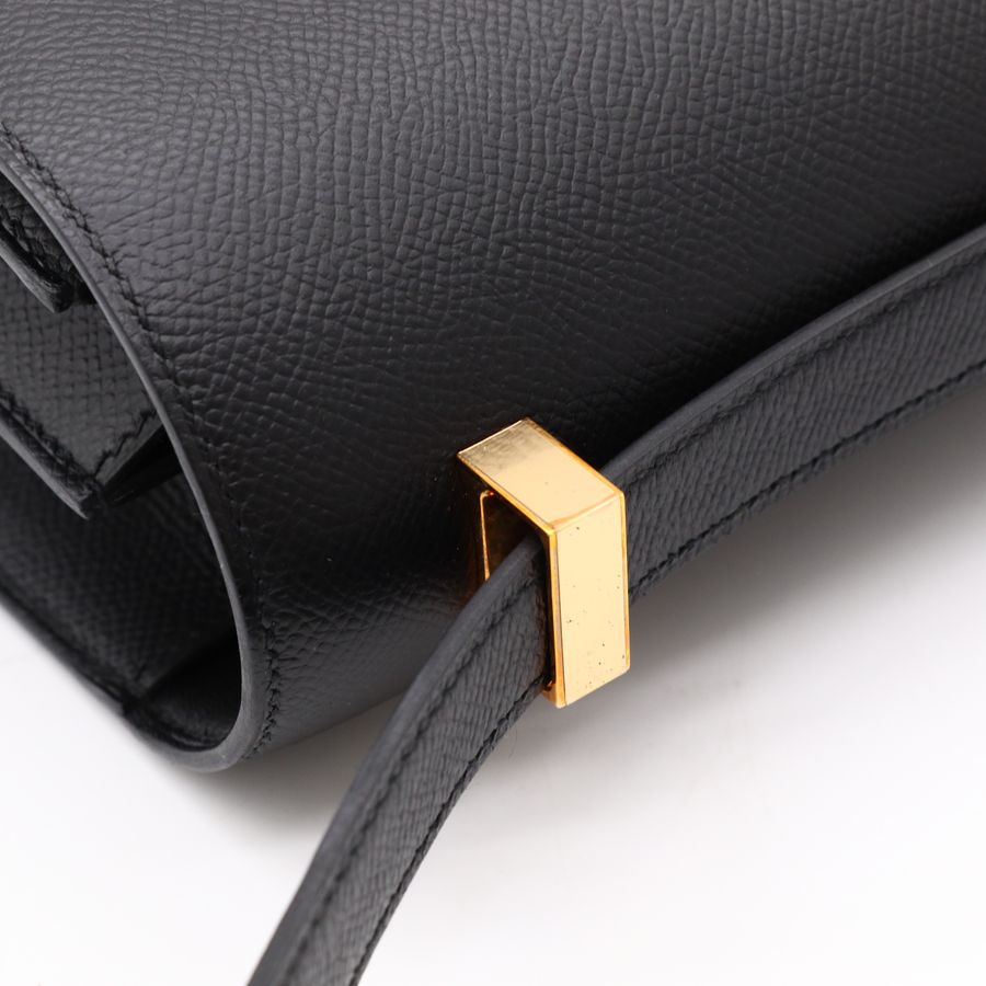 Hermès 愛馬仕 Constance 24 康康24 黑色 玫瑰金扣 Epsom牛皮 肩背包 斜背包 D刻-12
