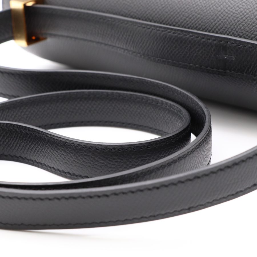 Hermès 愛馬仕 Constance 24 康康24 黑色 玫瑰金扣 Epsom牛皮 肩背包 斜背包 D刻-26