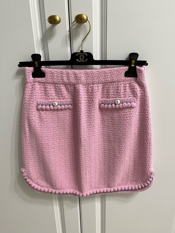 CHANEL 香奈兒25P Barbie Pink 粉色針織套裝|外套+短裙|36號|近新全配-3