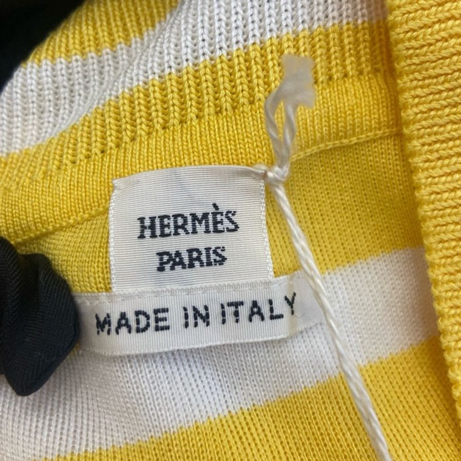 HERMES 愛馬仕 22春夏 真絲印花拼接羊絨針織衫 34碼-9