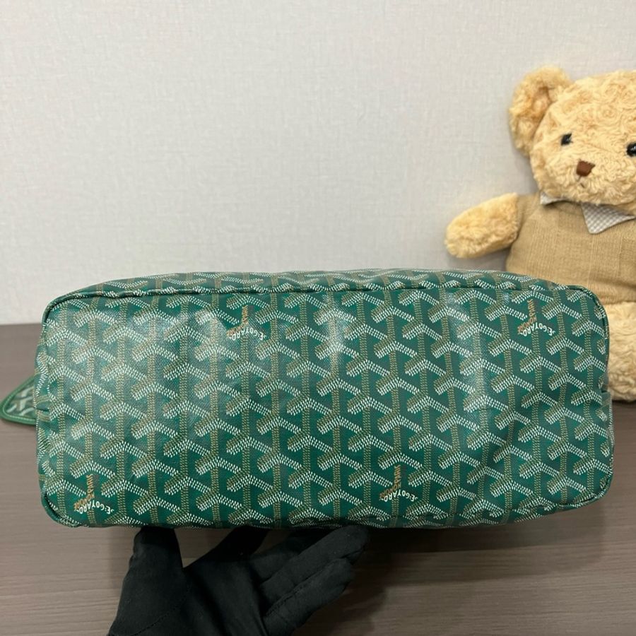 Goyard/戈雅 hobo 綠色腋下包單肩包-5