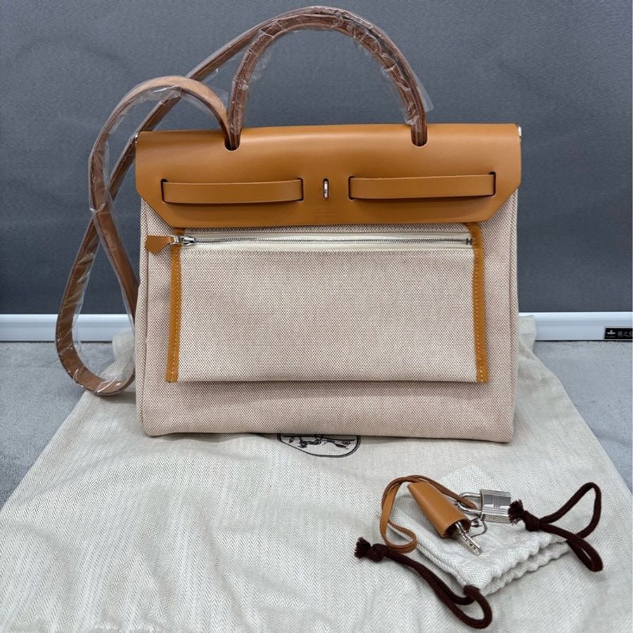 HERMES爱马仕 Herbag Zip 31 金棕银扣z刻限量款-1