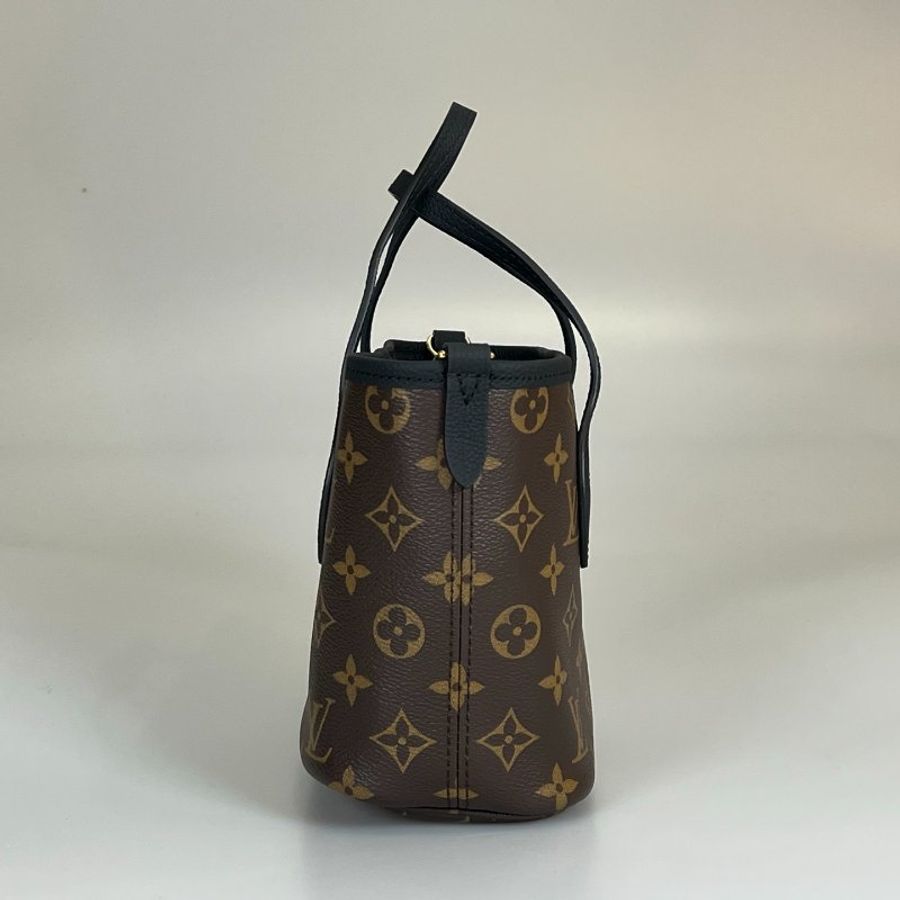 LV M28347 黑拚老花雙面Neverfull MM 托特包-3
