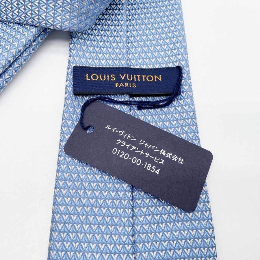 LOUIS VUITTON 經典男士真絲領帶 UNUSED-3