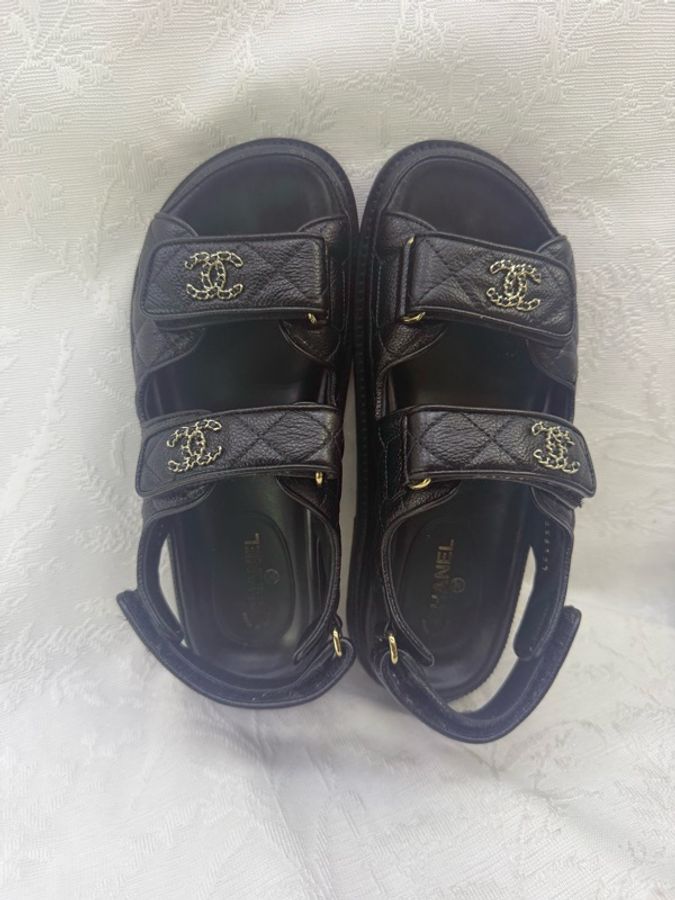 Chanel Dad Sandals Leather Sandal EU 36-5