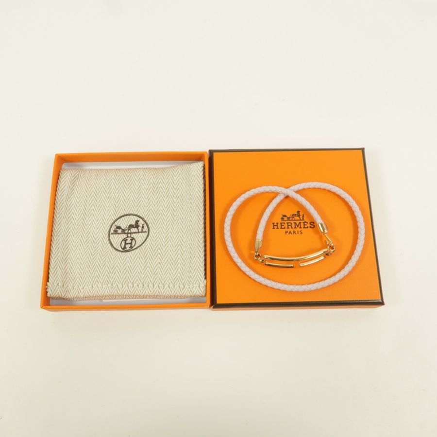 HERMES Swift皮革Roulis Double Tour手鍊mauve pale-10