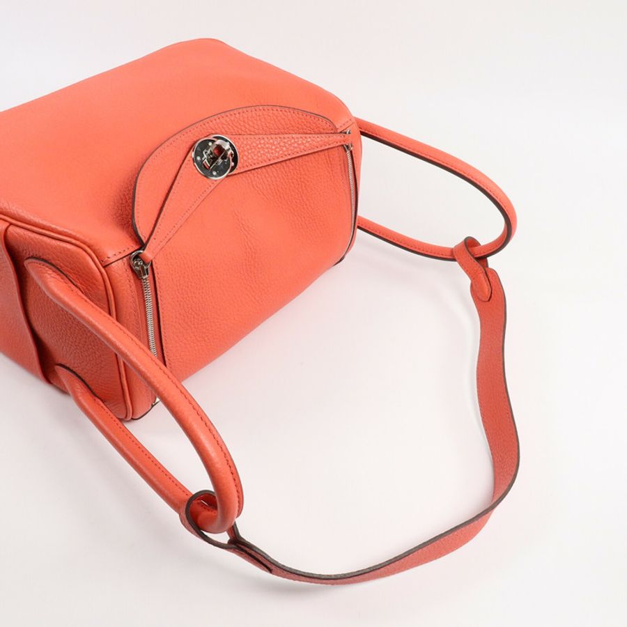 HERMES Clemence皮革Lindy 26手挽肩背兩用袋Rose Jaipur-8
