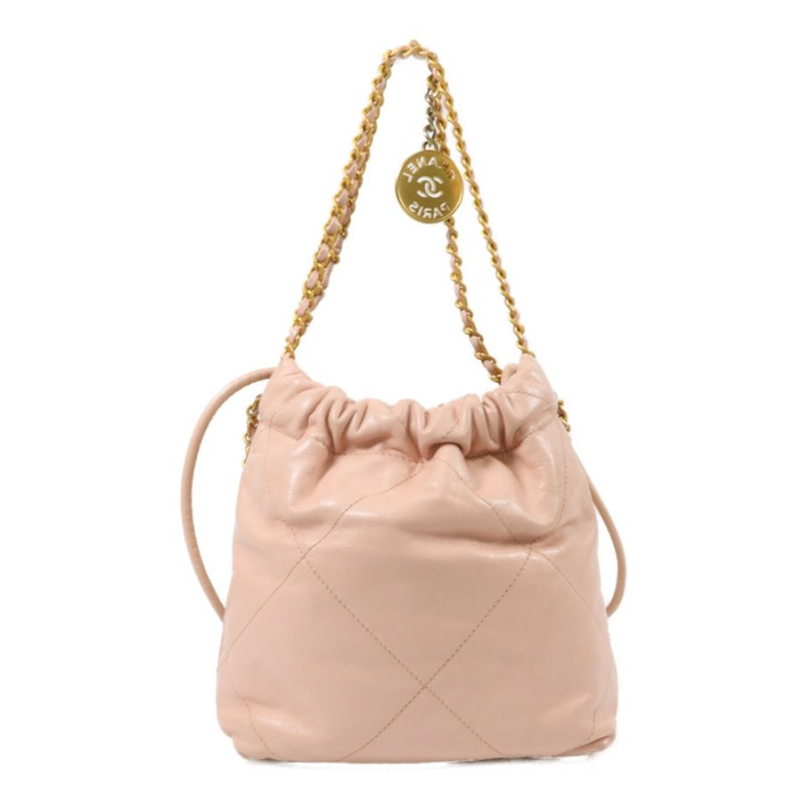 CHANEL 牛皮皮革Chanel 22 Mini鏈帶手挽肩背兩用袋-1