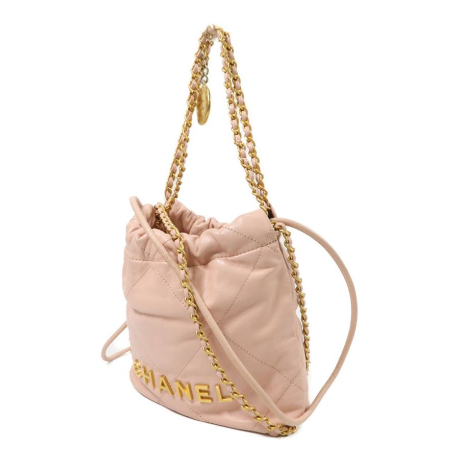 CHANEL 牛皮皮革Chanel 22 Mini鏈帶手挽肩背兩用袋-2