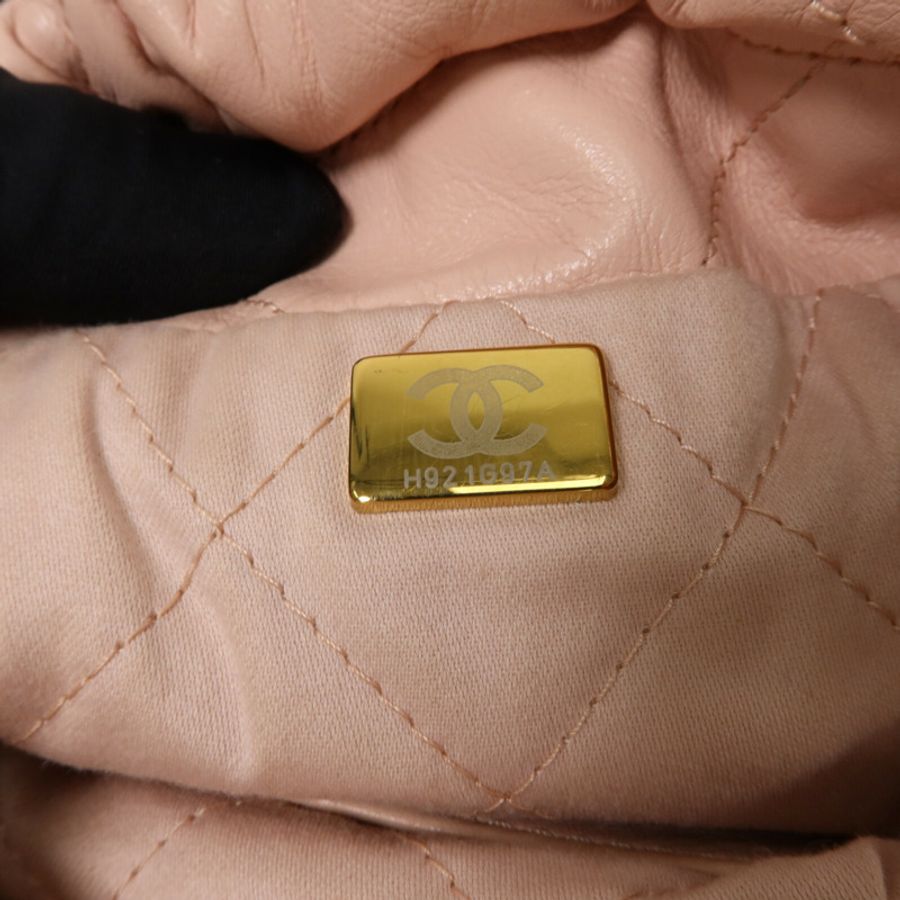 CHANEL 牛皮皮革Chanel 22 Mini鏈帶手挽肩背兩用袋-6
