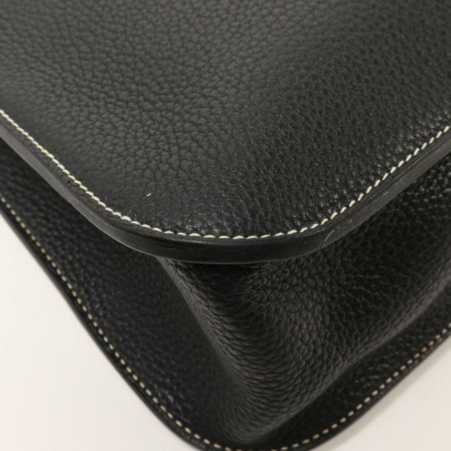 HERMES Clemence皮革Halzan 31手挽肩背兩用袋Noir-11