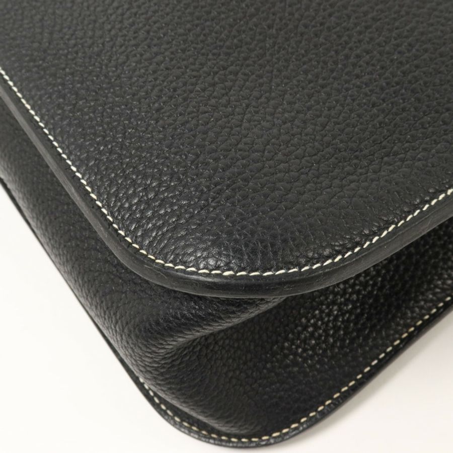HERMES Clemence皮革Halzan 31手挽肩背兩用袋Noir-12