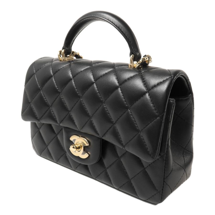 CHANEL 羊皮皮革Mini Classic Flap Bag With Handle手挽肩背兩用袋-2