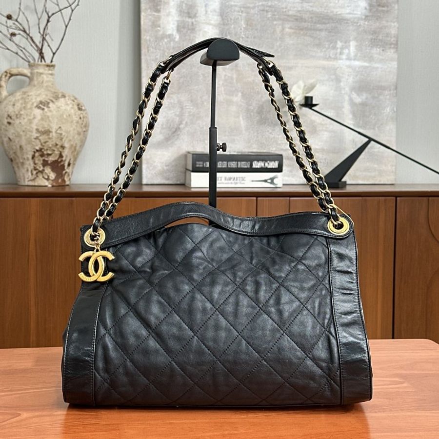 CHANEL 黑金2ways托特包 36*24*13 98新配件塵袋-1